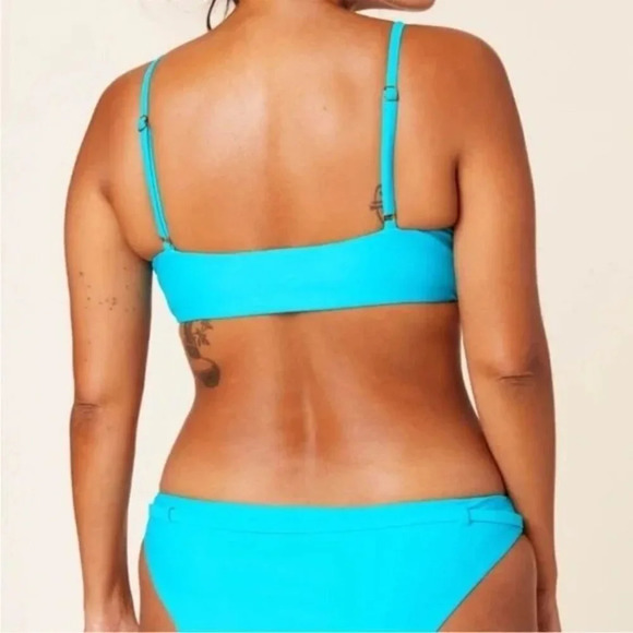 Andie Swim The Riviera Top Bright Blue Eco Nylon Size Small - Picture 3 of 7